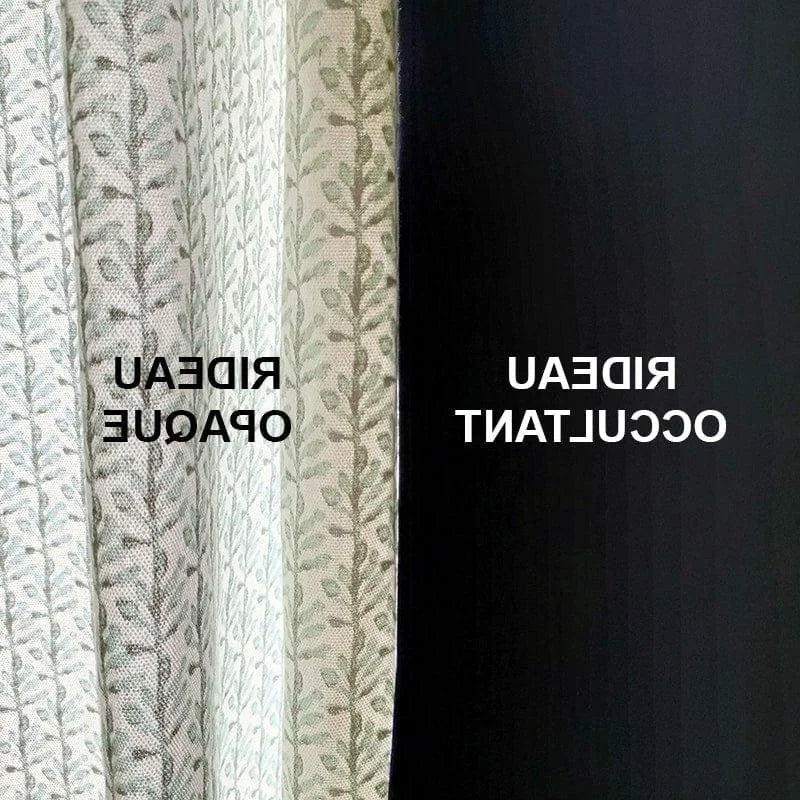 Rideaux élégants avec motifs végétaux, parfaits pour moduler la lumière dans votre espace intérieur. Disponible en versions opaques et occultantes pour s'adapter à vos besoins en matière d'intimité et de confort. Ajoutez une touche de style à votre décoration intérieure avec ces rideaux à motifs raffinés.