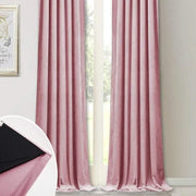 rideau floral rose motif beige contemporain décoration intérieure opaque velouté