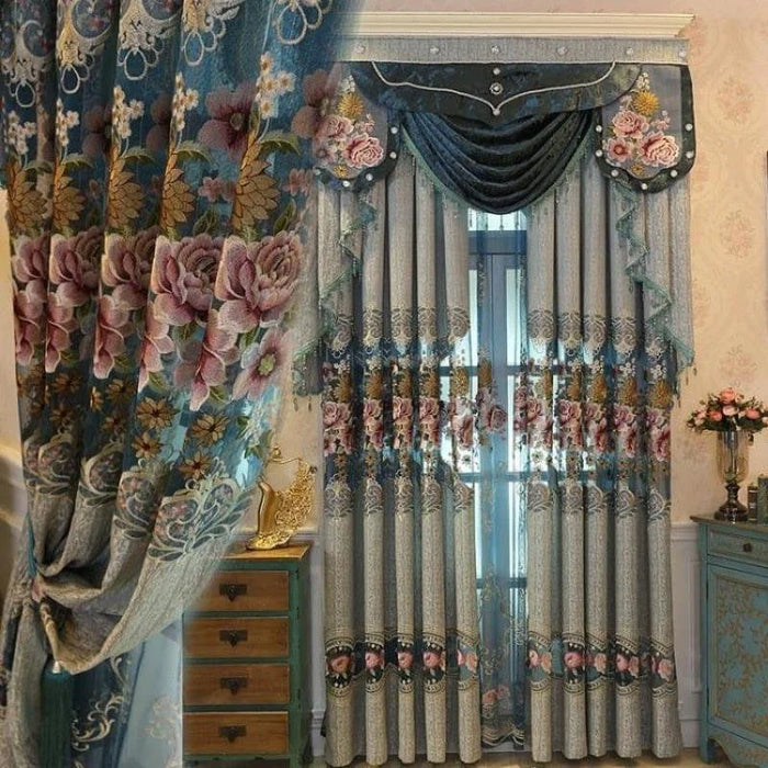 Rideaux élégants avec motifs floraux, conçus pour apporter une touche de sophistication à votre salon. Leur design détaillé rehausse l'esthétique de la pièce, offrant une ambiance chaleureuse et accueillante. Parfait pour une décoration intérieure raffinée, ces rideaux conviennent également aux chambres à coucher ou aux salles de séjour. Accessoire de maison idéal pour ceux qui recherchent à la fois style et fonctionnalité.