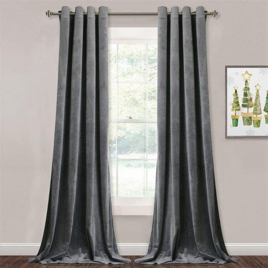 Rideau Velours Gris
