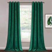 rideau velours vert foncé moderne élégant occultant øllets tringle deux rideaux tringle métallique tableau