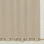Rideau beige à œillets pour décoration intérieure, idéal pour salon ou chambre, offrant une ambiance élégante et moderne. Facile à installer sur une tringle, convient pour tout type de fenêtre. Agrémente votre espace avec style et simplicité.