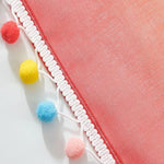 Écharpe élégante avec bordure en pompons colorés pour un style unique et vibrant, accessoires de mode tendance pour toutes les occasions.