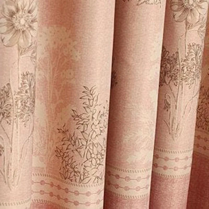 Rideau élégant couleur pêche avec motifs floraux détaillés. Design raffiné parfait pour ajouter une touche de sophistication à tout intérieur. Adapté pour le salon ou la chambre, ce rideau embellit votre espace tout en offrant intimité et style. Idéal pour une décoration intérieure moderne et esthétique.