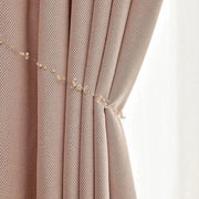 rideaux chambre fille moderne rose gris texture géométrique opaques sous rideaux blancs
