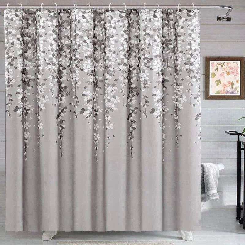 Rideau de douche élégant avec motif de fleurs suspendues, idéal pour rehausser la décoration de votre salle de bain. Ce rideau aux tons neutres et design floral apporte une touche de sophistication et de modernité, tout en assurant une ambiance apaisante. Accessoire pratique et esthétique pour une salle de bain accueillante.