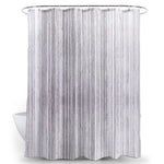 Rideau de douche moderne blanc avec motifs à rayures verticales pour salle de bain élégante, parfait pour ajouter une touche contemporaine à votre décoration intérieure. Design épuré et stylé, idéal pour protéger des éclaboussures tout en conservant une ambiance esthétique. Léger et facile à installer grâce à ses anneaux robustes, il s'adapte à toutes les barres de douche standard.
