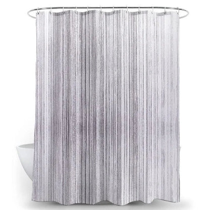 Rideau de douche moderne blanc avec motifs à rayures verticales pour salle de bain élégante, parfait pour ajouter une touche contemporaine à votre décoration intérieure. Design épuré et stylé, idéal pour protéger des éclaboussures tout en conservant une ambiance esthétique. Léger et facile à installer grâce à ses anneaux robustes, il s'adapte à toutes les barres de douche standard.