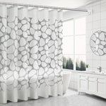 Rideau de douche moderne au motif abstrait blanc et gris, idéal pour apporter une touche élégante et contemporaine à votre salle de bains. Ce rideau assure une séparation pratique tout en ajoutant du style à votre espace. Complétez votre décoration avec cet accessoire fonctionnel et esthétique.