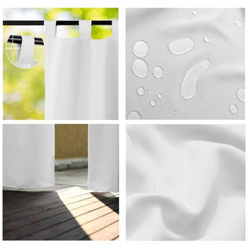 Rideau de douche blanc imperméable avec fixation à passants, design moderne et élégant. Parfait pour ajouter une touche chic à votre salle de bain tout en empêchant les éclaboussures d'eau. Idéal pour un usage quotidien avec un entretien facile.