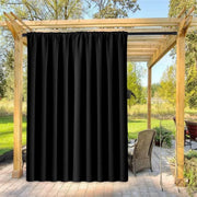 rideau extérieur pergola noir tissu texturé moderne minimaliste totalement opaque tissu épais
