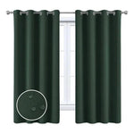 Rideaux opaques vert foncé pour fenêtre, offrant une protection efficace contre la lumière. Design moderne avec œillets métalliques pour une installation facile. Parfait pour ajouter une touche élégante à votre intérieur. Idéal pour le salon, la chambre ou tout autre espace nécessitant un contrôle lumineux optimal.