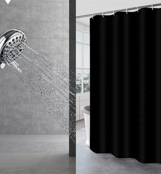 Rideau de douche noir élégant pour salle de bains moderne, maximisant l'espace et facilitant l'entretien, parfait pour rajeunir la décoration intérieure. Accessoire indispensable avec système de fixation facile pour une installation rapide.
