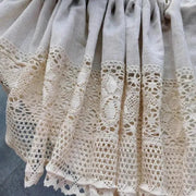 rideaux dentelle floral beige texturé rustique semi transparent cuisine chambre vintage