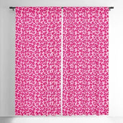 rideaux rose léopard semi transparents modernes tringle rideaux deux pièces