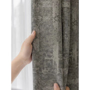 rideaux gris transparents voilage abstrait moderne minimaliste plis flamands opaques tringle fixée decoration intérieure