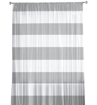 Rideau à rayures horizontales gris et blanc, idéal pour une ambiance contemporaine et lumineuse dans votre intérieur. Parfait pour décorer votre salon ou chambre, ce rideau apporte une touche moderne et élégante à votre espace de vie.
