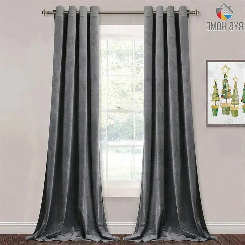 Rideaux opaques gris foncé, design moderne pour salon, suspension facile avec œillets, décoration intérieure élégante, filtre la lumière et assure l'intimité, idéal pour chambre et salon.