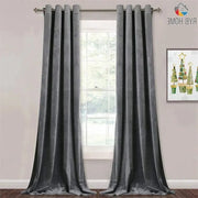 rideaux gris foncé velours texturé modernes élégants øilletés opaques 132x213cm 132x243cm 132x274cm 132x304cm