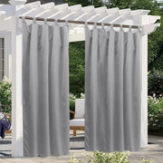 rideaux extérieurs gris tissu texturé opaques modernes tringle deux pièces
