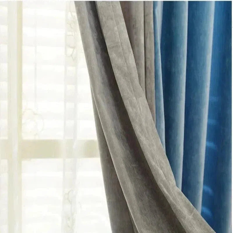 Rideaux élégants en ton gris et bleu, parfaits pour embellir votre intérieur et créer une atmosphère chaleureuse. Idéals pour le salon ou la chambre, ces rideaux ajoutent une touche de style tout en assurant une intimité optimale. Découvrez ce choix sophistiqué pour transformer votre espace de vie.