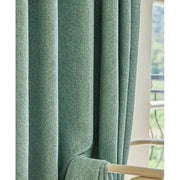 rideaux isolants thermique vert blanc tissu granuleux moderne opaque transparent tringle decoration