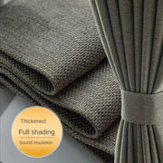 rideaux isothermes gris modernes tissu épais isolation thermique tringle rideaux élégants double rideau partiellement