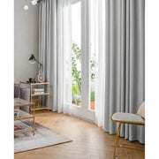 rideaux gris clair voilage transparent moderne tringle rideau texture tissée opaques épurés decoration intérieure