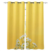 rideaux jaune motif floral modernes métallique opaques polyester coton haut qualité
