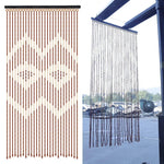 Rideau de porte décoratif avec motif géométrique, idéal pour séparer les espaces intérieurs et ajouter une touche esthétique à votre décoration. Suspension pratique pour utilisation en maison, jardin ou terrasse. Installation facile pour une ambiance chaleureuse et accueillante.