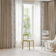 rideaux plissés verticalement opaques voilage texturé moderne beige blanc transparence chambre