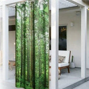 rideaux pergola bioclimatique impression forêt vert marron gris naturel contemporain