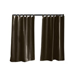 Paire de rideaux marron obscur pour décoration intérieure moderne, avec système de fixation à œillets pour un accrochage facile. Parfaits pour un salon, une chambre ou un bureau, ces rideaux élégants ajoutent une touche de sophistication et de confort à votre espace, tout en permettant une gestion optimale de la lumière.