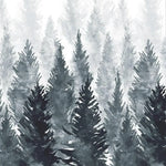 Image de papier peint moderne représentant une forêt de sapins stylisée, idéale pour créer une atmosphère apaisante et naturelle dans votre espace intérieur. Décoration murale élégante au design forestier, ajoutant une touche de sérénité et de style à tout environnement.