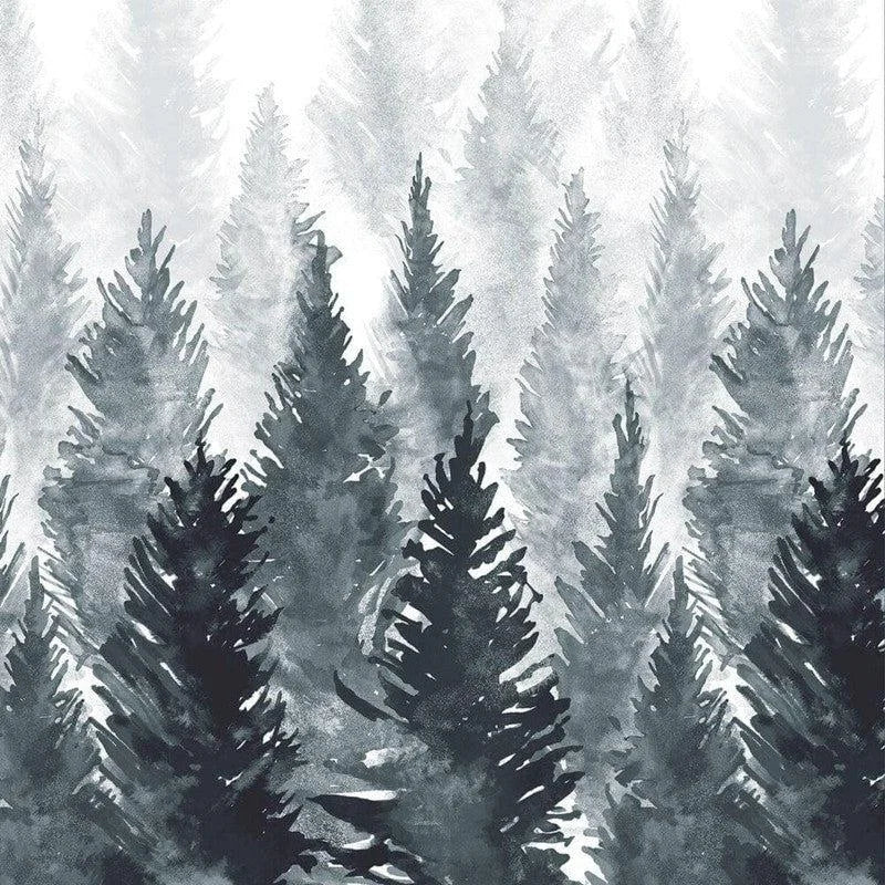 Image de papier peint moderne représentant une forêt de sapins stylisée, idéale pour créer une atmosphère apaisante et naturelle dans votre espace intérieur. Décoration murale élégante au design forestier, ajoutant une touche de sérénité et de style à tout environnement.