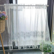 rideaux blancs dentelles bohèmes transparents franges sequins tringle rideau chambre salon