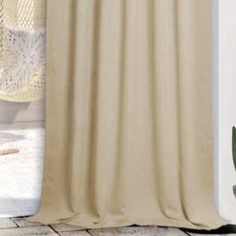Rideau de couleur beige élégant, idéal pour salon ou chambre, offrant une ambiance chaleureuse et moderne. Parfait pour ajouter une touche de sophistication à votre intérieur. Longueur adaptée pour fenêtre standard.