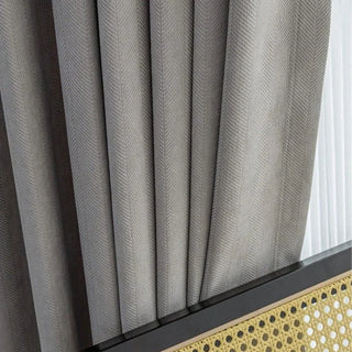 rideaux gris herringbone opaques modernes chambre 100x250 cm 250x250 cm