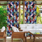 rideaux moderne couleur vives motifs géométriques abstraits extérieur tringle hamac chaise longue