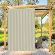 rideau extérieur pergola beige clair tissu texturé opacité totale minimaliste