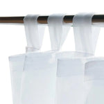 Rideau blanc transparent avec pattes d'accrochage pour tringle, idéal pour apporter une touche élégante et lumineuse à votre intérieur. Ce rideau est parfait pour habiller fenêtre, chambre à coucher ou salon tout en tamisant la lumière naturelle. Installation facile et esthétique moderne, convient à tout type de décoration.