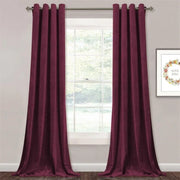 rideaux velours violet foncé opaques élégants deux rideaux tringle décoration intérieure classique