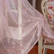 rideaux voilage rose translucide motifs floraux texturés romantiques océan lumière chambre décorationocale lumière chambre