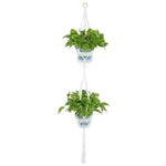 Support pour plantes suspendues avec deux pots pour sublimer votre espace intérieur. Idéal pour ajouter une touche de verdure à votre décoration. Profitez de cet accessoire élégant qui optimise l'espace tout en mettant en valeur vos plantes préférées. Parfait pour les amateurs de jardinage en intérieur cherchant à maximiser leur espace avec style.
