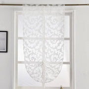 rideau voilage floral blanc translucide vintage shabby chic tringle métallique dorée 60x120cm 60x160cm 60x180cm