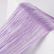 rideau decoratif ruban franges lilas noir festif vertical fine texture