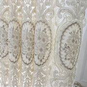 voilage blanc floral transparent classique romantique plis flamands passe tringle galon fronceur