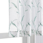 Voilage décoratif blanc avec motifs de feuillage vert, idéal pour une ambiance naturelle et lumineuse. Parfait pour les fenêtres de salon ou chambre, apportant élégance et fraîcheur à votre intérieur. Tentoissez une touche de nature et de simplicité avec ce rideau léger et raffiné.
