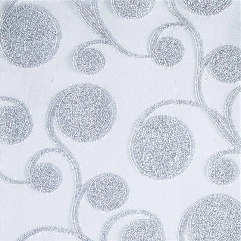Papier peint moderne avec motifs circulaires en relief, idéal pour une décoration intérieure élégante et contemporaine. Parfait pour ajouter une touche de sophistication à votre espace de vie.