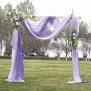 voilage arches mariage violet gris rouge bleu translucide décoration cérémonie drapé fluide